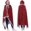 imageCatalonia Hooded Blanket Poncho  Wearable Blanket Wrap with Hand Pockets  Comfy Sherpa Fleece Throw Cape for Children and Adults Women GiftWine