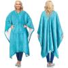 imageCatalonia Sherpa Wearable Blanket Poncho for Adult Women Men Wrap Blanket Cape with Pocket Warm Soft Cozy Snuggly Comfort Gift No Sleeves AquaAqua