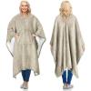 imageCatalonia Sherpa Wearable Blanket Poncho for Adult Women Men Wrap Blanket Cape with Pocket Warm Soft Cozy Snuggly Comfort Gift No Sleeves AquaCamel
