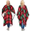 imageCatalonia Sherpa Wearable Blanket Poncho for Adult Women Men Wrap Blanket Cape with Pocket Warm Soft Cozy Snuggly Comfort Gift No Sleeves Plaid Buffalo ChristmasRed Plaid