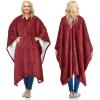 imageCatalonia Sherpa Wearable Blanket Poncho for Adult Women Men Wrap Blanket Cape with Pocket Warm Soft Cozy Snuggly Comfort Gift No Sleeves Plaid Buffalo ChristmasWine