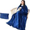 imageCatalonia Sherpa Wearable Blanket with Sleeves ArmsBlue