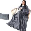 imageCatalonia Sherpa Wearable Blanket with Sleeves ArmsGray