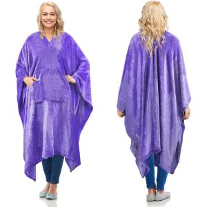 imageCatalonia Fleece Wearable Blanket Poncho for Adult Women Men Travel Wrap Blanket Cape with Pocket  Warm Soft Cozy Snuggly Gift for Her No Sleeves  AllSeasonPurple
