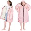 imageCatalonia Swim Parka with Hood Lightweight Youth Surf Swim Jacket Waterproof ampamp Warm Sherpa Lined Swim Coat Changing Poncho Robe for Pool Beach Stadium