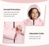 imageCatalonia Kids Waterproof Swim Parka with Hood Windproof Fleece Swim Jacket Warm Winter Swim Coat Perfect for Beach PoolPink