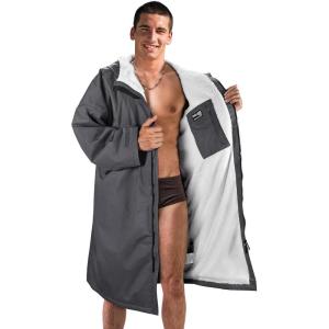 imageCatalonia Swim Parka for Men Women Oversized Waterproof Surf Swimming Jacket Warm Sherpa Lined Swim Coat Changing Poncho Robe