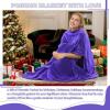 imageCatalonia Fleece Wearable Blanket Poncho for Adult Women Men Travel Wrap Blanket Cape with Pocket Warm Soft Cozy Snuggly Comfort Gift No SleevesAll Season GreyPurple
