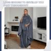 imageCatalonia Fleece Wearable Blanket Poncho for Adult Women Men Travel Wrap Blanket Cape with Pocket Warm Soft Cozy Snuggly Comfort Gift No SleevesAll Season GreyGrey