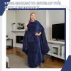 imageCatalonia Fleece Wearable Blanket Poncho for Adult Women Men Travel Wrap Blanket Cape with Pocket Warm Soft Cozy Snuggly Comfort Gift No SleevesAll Season GreyNavy
