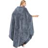imageCatalonia Fleece Wearable Blanket Poncho for Adult Women Men Travel Wrap Blanket Cape with Pocket Warm Soft Cozy Snuggly Comfort Gift No SleevesAll Season GreyGrey