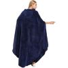 imageCatalonia Fleece Wearable Blanket Poncho for Adult Women Men Travel Wrap Blanket Cape with Pocket Warm Soft Cozy Snuggly Comfort Gift No SleevesAll Season GreyNavy