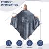 imageCatalonia Fleece Wearable Blanket Poncho for Adult Women Men Travel Wrap Blanket Cape with Pocket Warm Soft Cozy Snuggly Comfort Gift No SleevesAll Season GreyGrey
