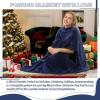 imageCatalonia Fleece Wearable Blanket Poncho for Adult Women Men Travel Wrap Blanket Cape with Pocket Warm Soft Cozy Snuggly Comfort Gift No SleevesAll Season GreyNavy