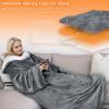 imageCatalonia Heated Blanket with Sleeves Electric Snuggly Blanket for Women Men Wearable Wired Heating Throw BlanketCold GiftGrey