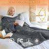 imageCatalonia Heated Blanket with Sleeves Electric Snuggly Blanket for Women Men Wearable Wired Heating Throw BlanketCold GiftGrey