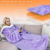 imageCatalonia Heated Blanket with Sleeves Electric Snuggly Blanket for Women Men Wearable Wired Heating Throw BlanketCold GiftPurple