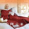 imageCatalonia Heated Blanket with Sleeves Electric Snuggly Blanket for Women Men Wearable Wired Heating Throw BlanketCold GiftWine