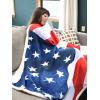 imageCatalonia Sherpa Fleece BlanketCanada National Flag Maple Leaf Print Patriotic Plush Super Soft Warm Reversible Polar Throws for Couch Bed 60 x 50Us Flag