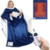 imageCatalonia Heated Blanket with Sleeves Electric Snuggly Blanket for Women Men Wearable Wired Heating Throw BlanketCold GiftBlue