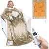 imageCatalonia Heated Blanket with Sleeves Electric Snuggly Blanket for Women Men Wearable Wired Heating Throw BlanketCold GiftCamel