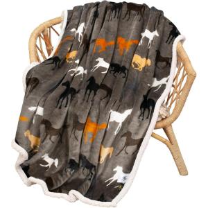 imageCatalonia Horse Print Sherpa Fleece Throw Blanket Soft Mink Plush Couch Blanket Fuzzy Fluffy Comfy Warm Throws Gift for Her Horse Gifts for Women 50x60 inchesHorse