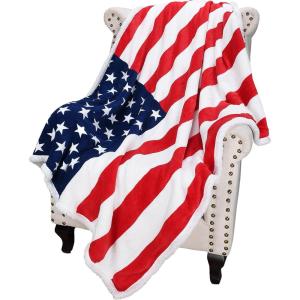 imageCatalonia Sherpa Fleece BlanketCanada National Flag Maple Leaf Print Patriotic Plush Super Soft Warm Reversible Polar Throws for Couch Bed 60 x 50American Flag