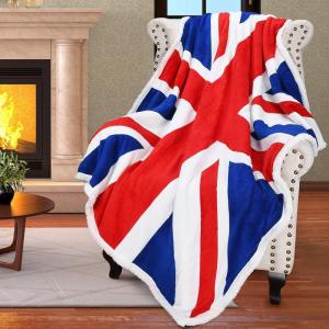 imageCatalonia Sherpa Fleece BlanketCanada National Flag Maple Leaf Print Patriotic Plush Super Soft Warm Reversible Polar Throws for Couch Bed 60 x 50The Union Flag