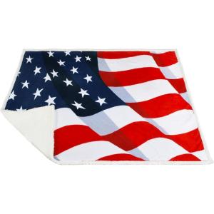 imageCatalonia Sherpa Fleece BlanketCanada National Flag Maple Leaf Print Patriotic Plush Super Soft Warm Reversible Polar Throws for Couch Bed 60 x 50Us Flag