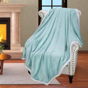 imageCatalonia Teal Fluffy Sherpa Throw Blanket Super Soft Mink Plush Couch Blanket TV Bed Fuzzy Blanket Comfy Warm Heavy Throws Comfort Gift for Her 50x60 inchesTeal