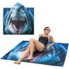 imageCatalonia Beach Towel With Hood Microfiber Hooded Swim Poncho SandFree for Kids and AdultsShark