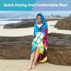 imageCatalonia Beach Towel With Hood Microfiber Hooded Swim Poncho SandFree for Kids and AdultsSurfboard