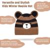 imageCatalonia Kids Knit Hats Warm Toddler Winter Hats Cute Beanies Hat Cap for Boys Girls Aged 610 Gifts Idea For ChristmasBear