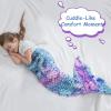 imageCatalonia Kids Mermaid Tail Blanket Super Soft Plush Flannel Sleeping Snuggle Blanket for Girls Galaxy Fish Scale Pattern Gift Idea