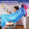 imageCatalonia Ultra Soft Mermaid Tail Blanket for Kids Fish Tail Snuggly Blanket Cozy Fleece Mermaid Gift for Girls ToddlersDeep Sea Pearl