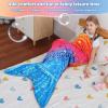 imageCatalonia Ultra Soft Mermaid Tail Blanket for Kids Fish Tail Snuggly Blanket Cozy Fleece Mermaid Gift for Girls ToddlersRainbow Sparkling Stars
