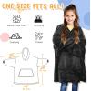 imageCatalonia Wearable Blanket Hoodie for Kids  Oversized Warm Cozy Hooded Blanket  Sweatshirt Blanket with Pocket ampamp SleevesBlack