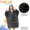 imageCatalonia Wearable Blanket Hoodie for Kids  Oversized Warm Cozy Hooded Blanket  Sweatshirt Blanket with Pocket ampamp SleevesBlack