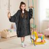 imageCatalonia Wearable Blanket Hoodie for Kids  Oversized Warm Cozy Hooded Blanket  Sweatshirt Blanket with Pocket ampamp SleevesBlack