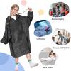 imageCatalonia Wearable Blanket Hoodie for Kids  Oversized Warm Cozy Hooded Blanket  Sweatshirt Blanket with Pocket ampamp SleevesBlack