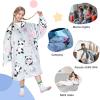 imageCatalonia Wearable Blanket Hoodie for Kids  Oversized Warm Cozy Hooded Blanket  Sweatshirt Blanket with Pocket ampamp SleevesGirlpanda Gray