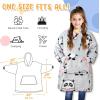 imageCatalonia Wearable Blanket Hoodie for Kids  Oversized Warm Cozy Hooded Blanket  Sweatshirt Blanket with Pocket ampamp SleevesGirlpanda Gray