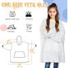 imageCatalonia Wearable Blanket Hoodie for Kids  Oversized Warm Cozy Hooded Blanket  Sweatshirt Blanket with Pocket ampamp SleevesGray
