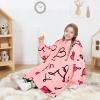 imageCatalonia Wearable Blanket Hoodie for Kids  Oversized Warm Cozy Hooded Blanket  Sweatshirt Blanket with Pocket ampamp SleevesLoveart Pink