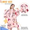 imageCatalonia Wearable Blanket Hoodie for Kids  Oversized Warm Cozy Hooded Blanket  Sweatshirt Blanket with Pocket ampamp SleevesLoveart Pink