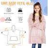 imageCatalonia Wearable Blanket Hoodie for Kids  Oversized Warm Cozy Hooded Blanket  Sweatshirt Blanket with Pocket ampamp SleevesPink