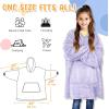 imageCatalonia Wearable Blanket Hoodie for Kids  Oversized Warm Cozy Hooded Blanket  Sweatshirt Blanket with Pocket ampamp SleevesPurple