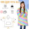imageCatalonia Wearable Blanket Hoodie for Kids  Oversized Warm Cozy Hooded Blanket  Sweatshirt Blanket with Pocket ampamp SleevesRainbow