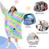 imageCatalonia Wearable Blanket Hoodie for Kids  Oversized Warm Cozy Hooded Blanket  Sweatshirt Blanket with Pocket ampamp SleevesRainbow
