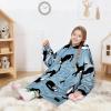 imageCatalonia Wearable Blanket Hoodie for Kids  Oversized Warm Cozy Hooded Blanket  Sweatshirt Blanket with Pocket ampamp SleevesWondercat Gray